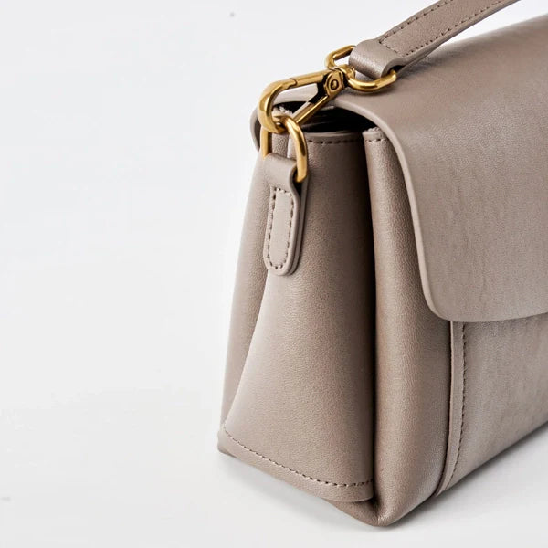 Minimalist Leather Flap Shoulder Bag