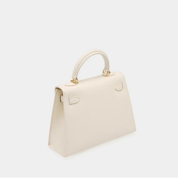 Emilia Taupe Leather Top Handle Satchel