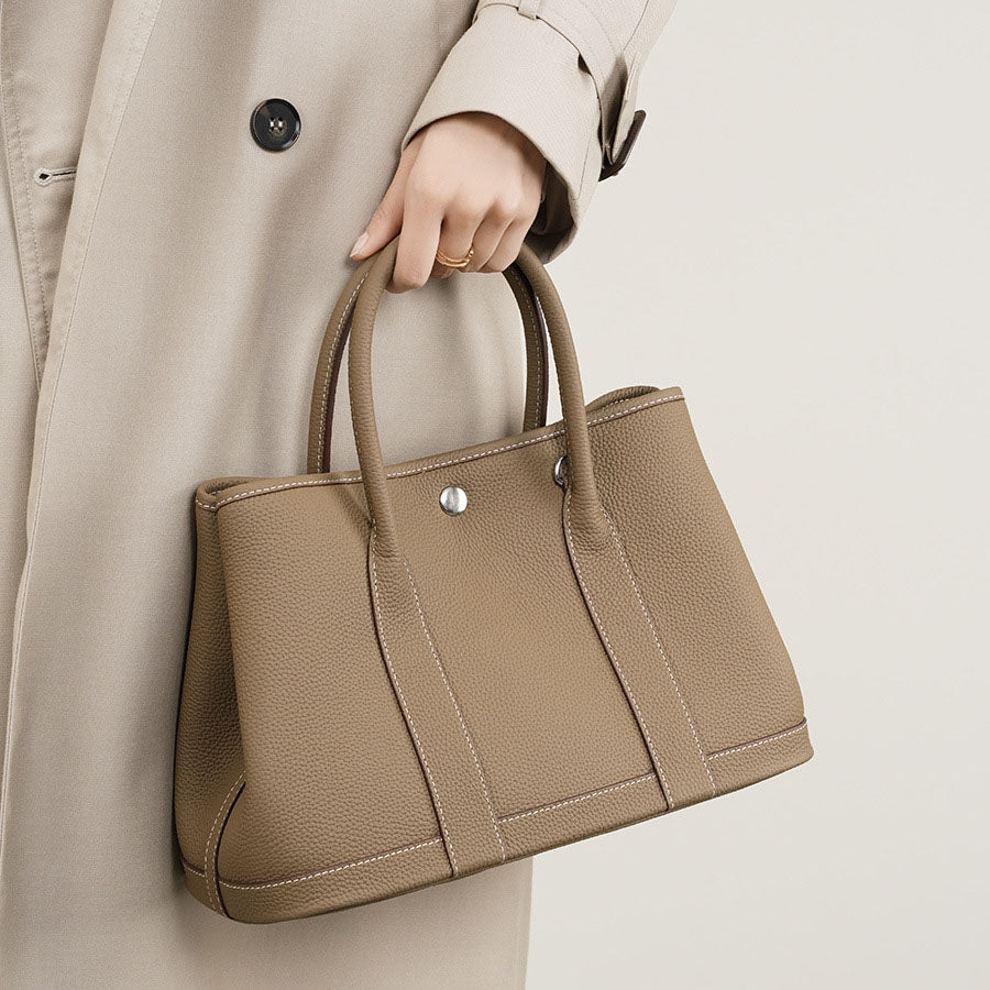 Classic Black Leather Tote Bag