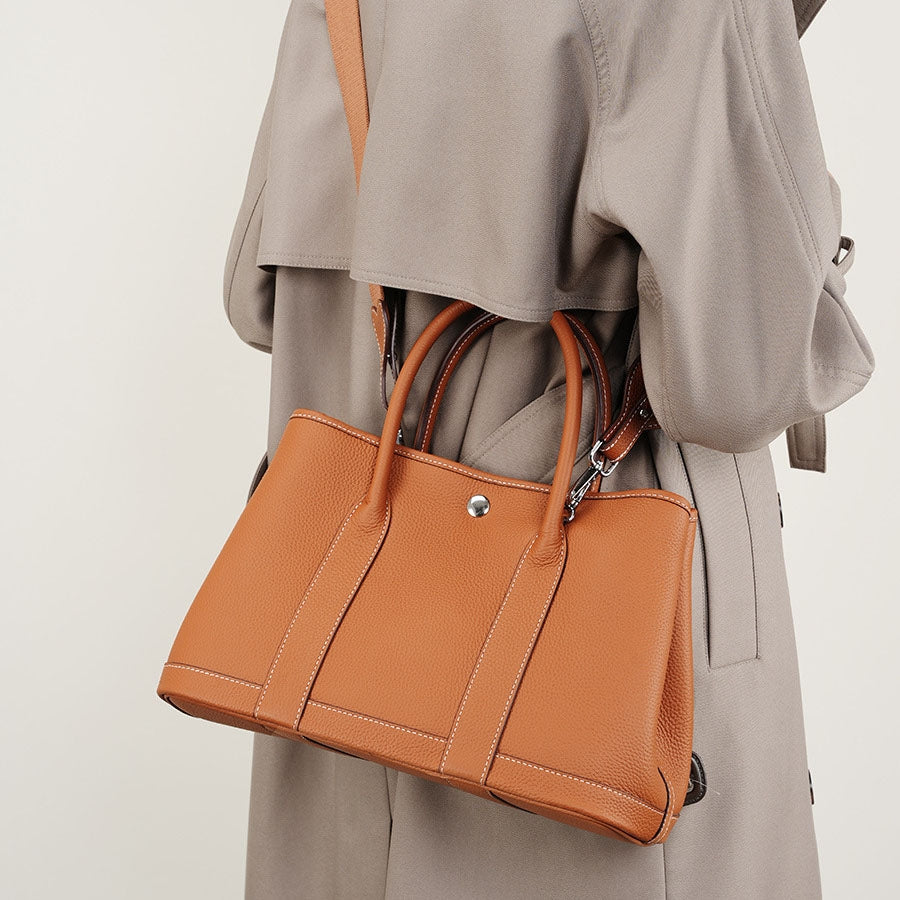 Classic Black Leather Tote Bag