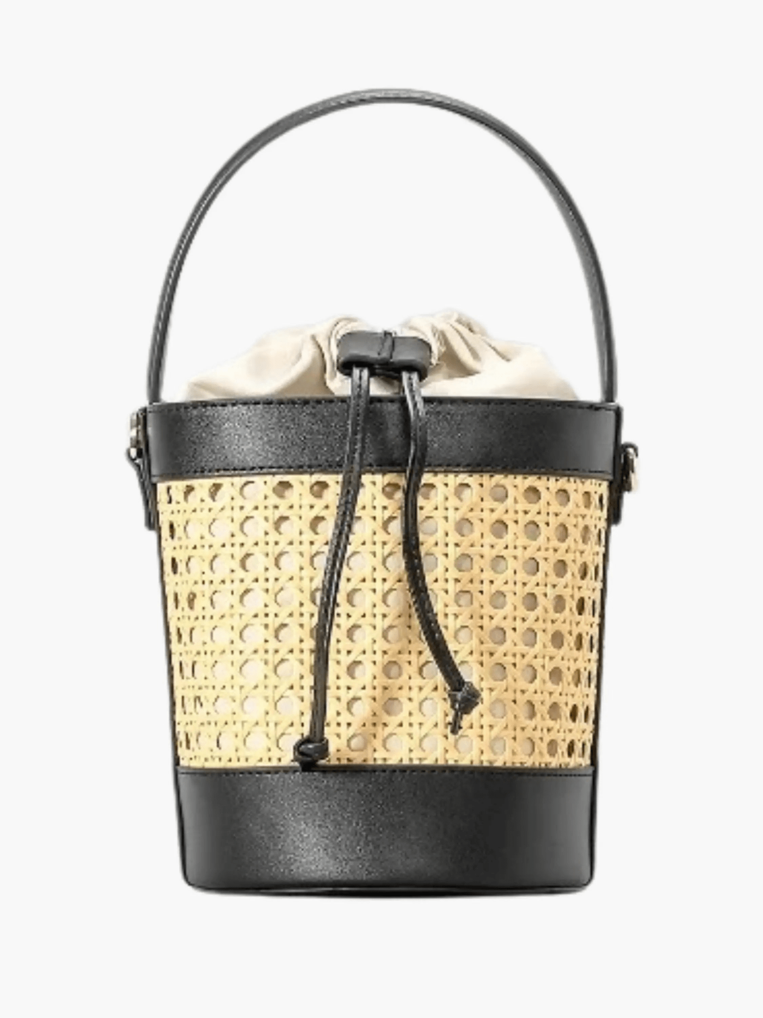 Lila Woven Bucket Bag with Drawstring Pouch