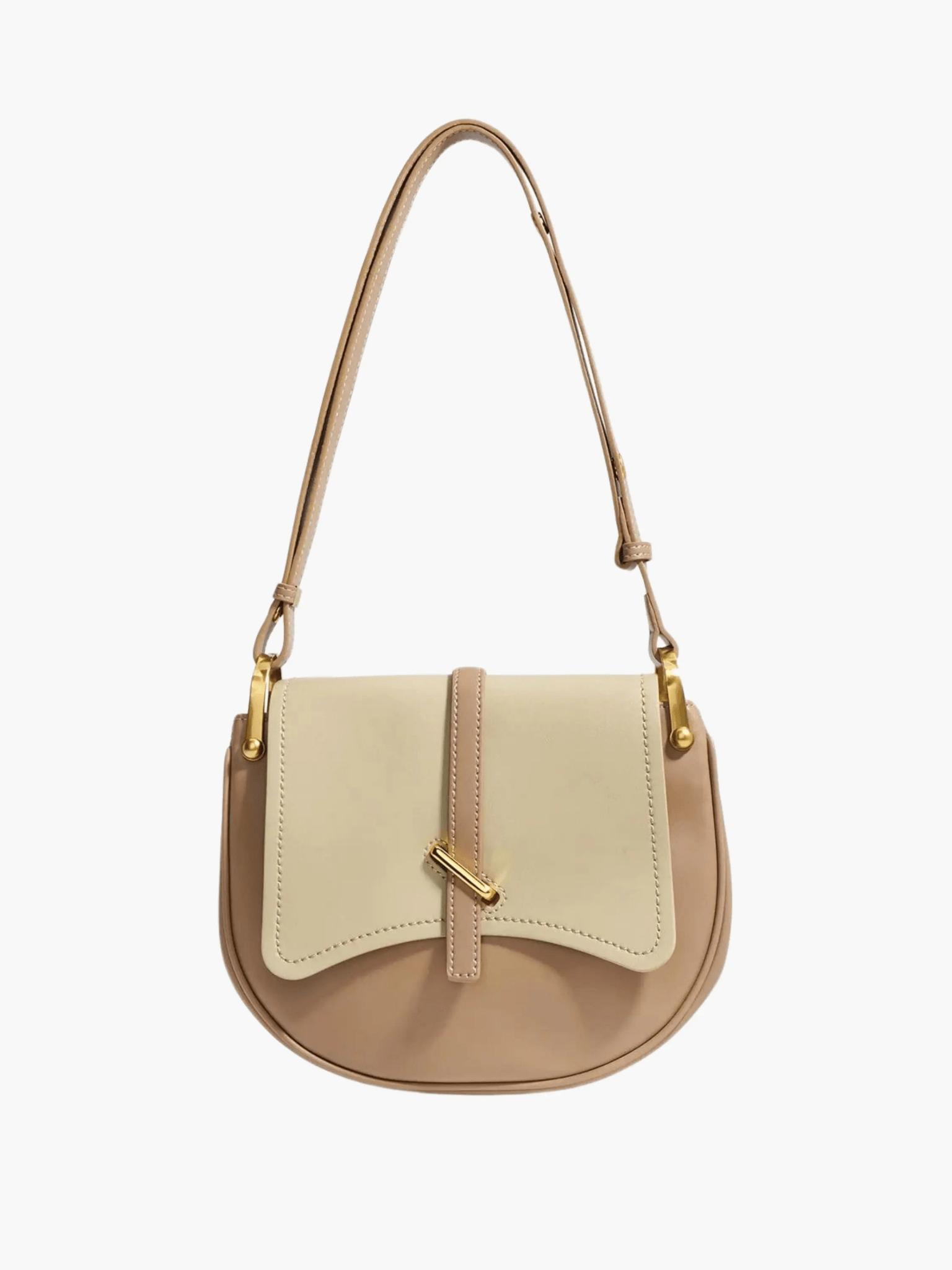 Lora Sophisticated Shoulder Bag – Nude & Cream