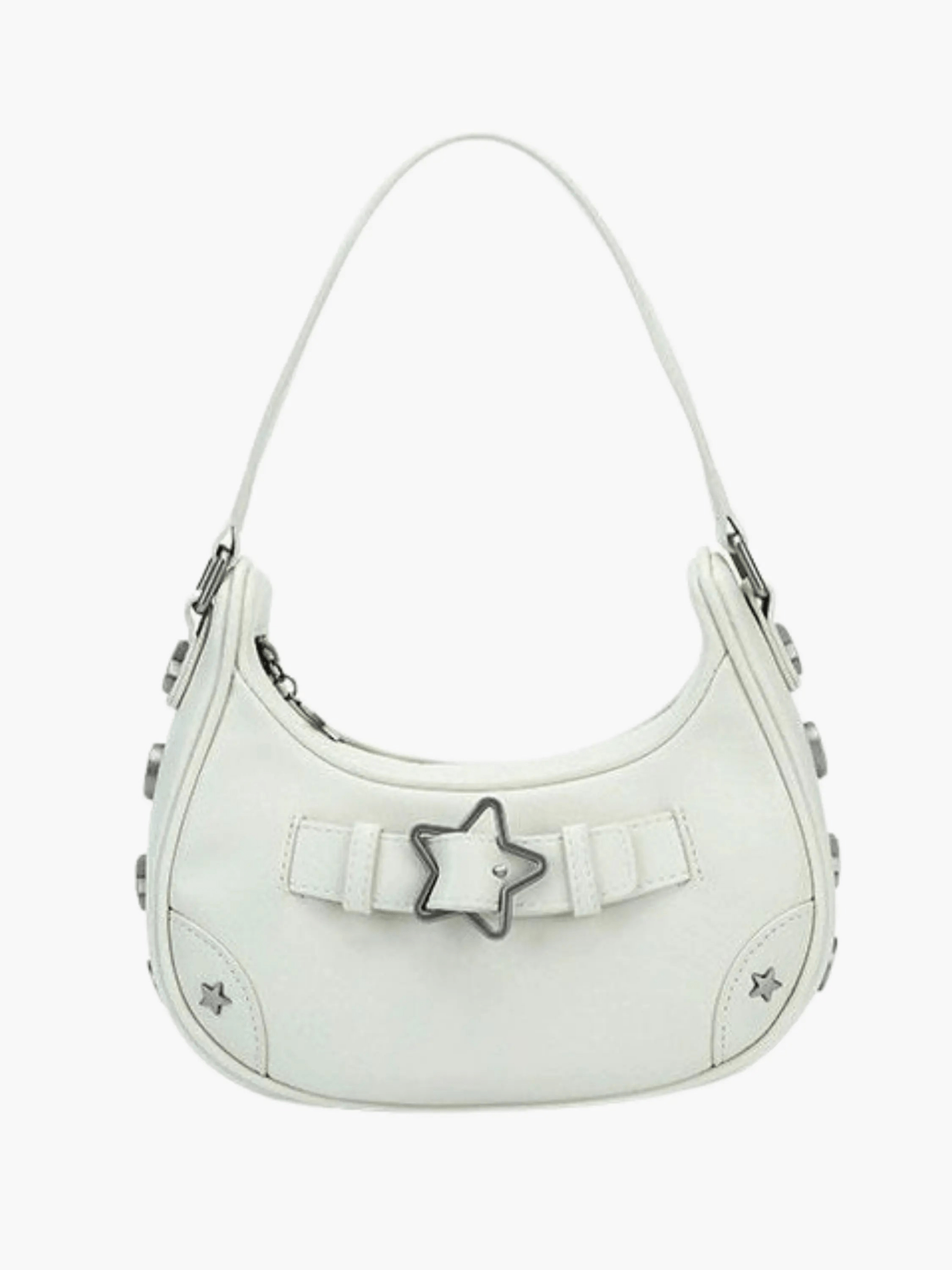 Luna Star Embellished Shoulder Bag – White