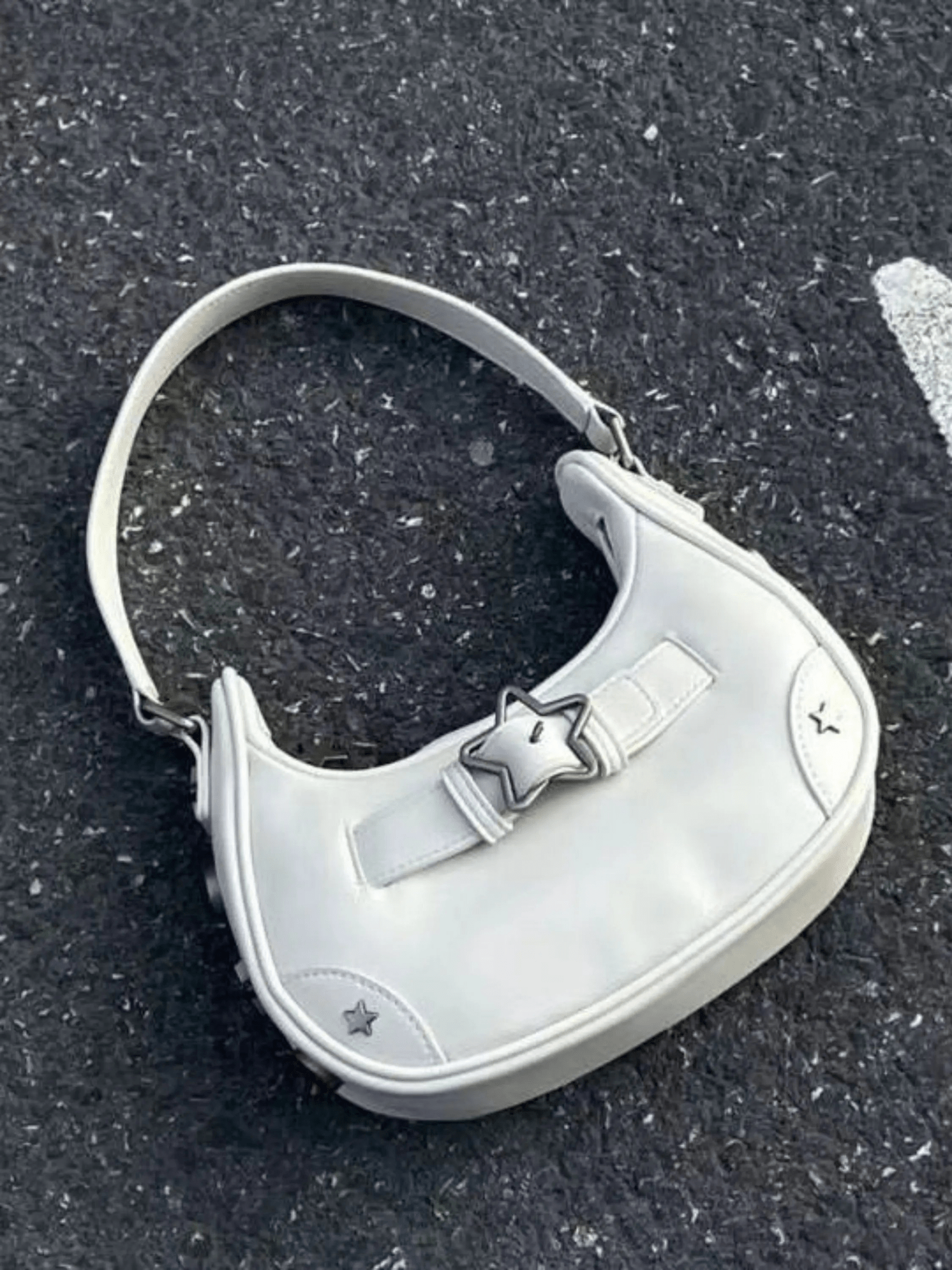 Luna Star Embellished Shoulder Bag – White