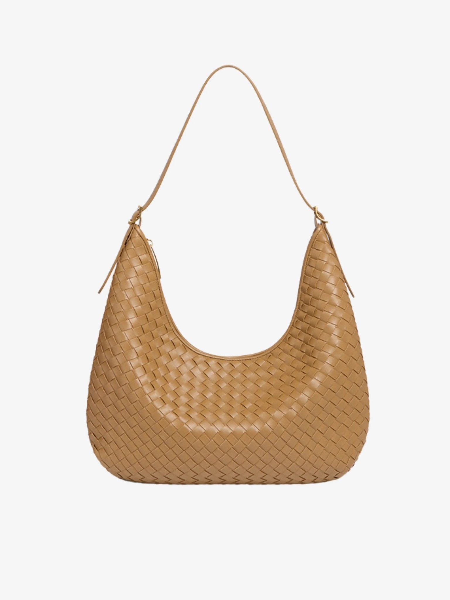 Dark Brown Woven Shoulder Bag – Classic Weave with Contemporary Elegance
