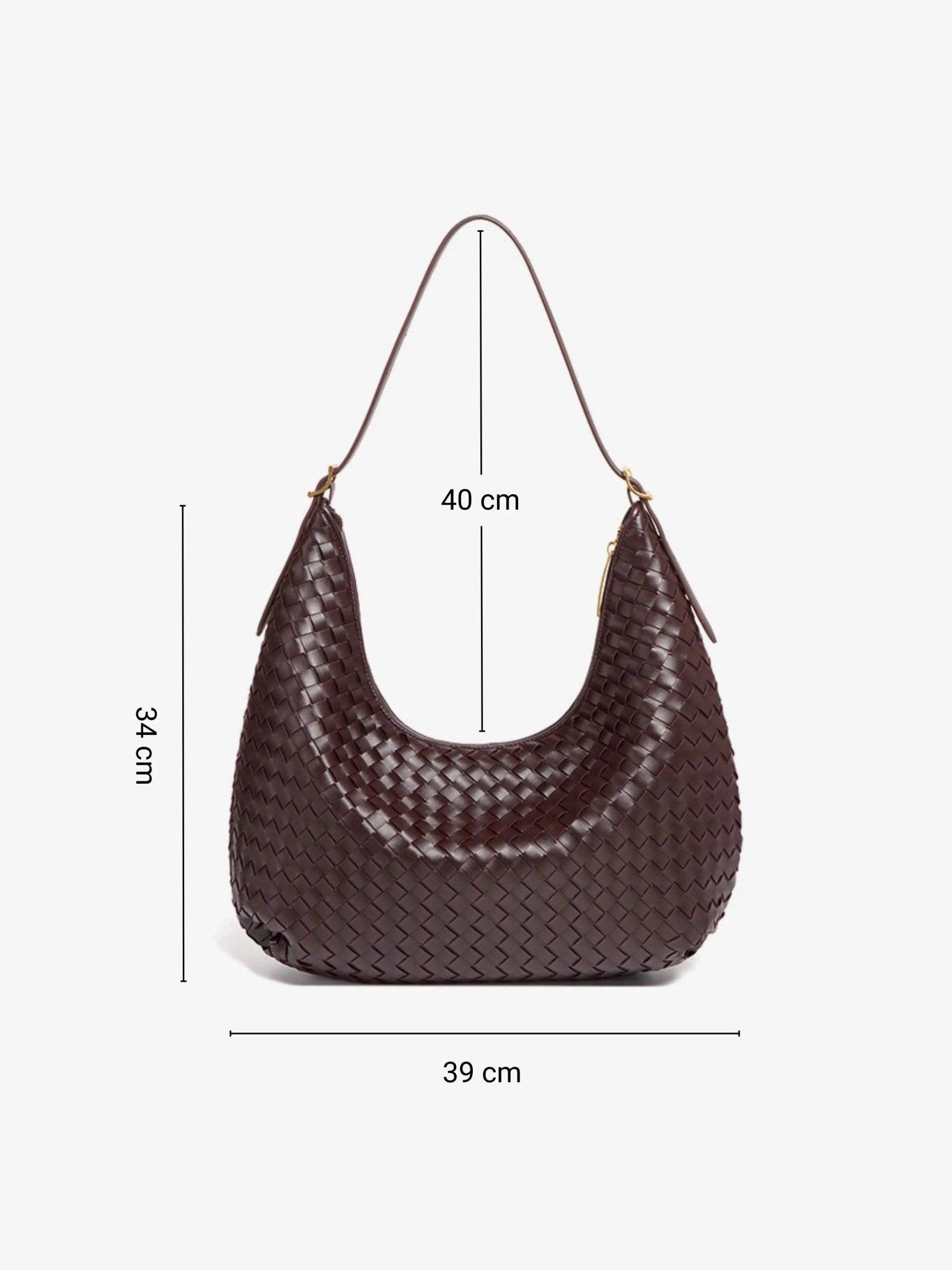 Dark Brown Woven Shoulder Bag – Classic Weave with Contemporary Elegance