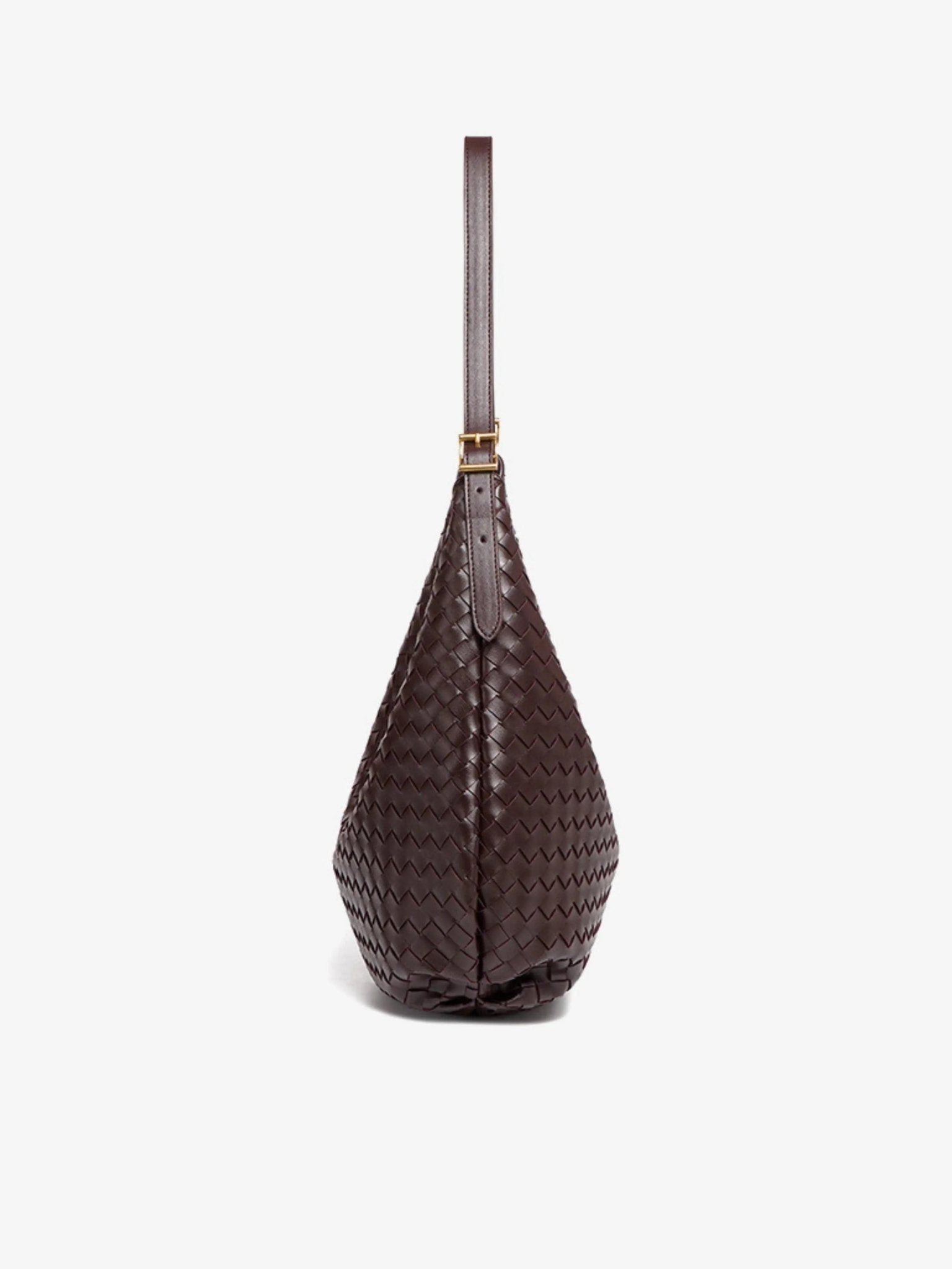 Dark Brown Woven Shoulder Bag – Classic Weave with Contemporary Elegance