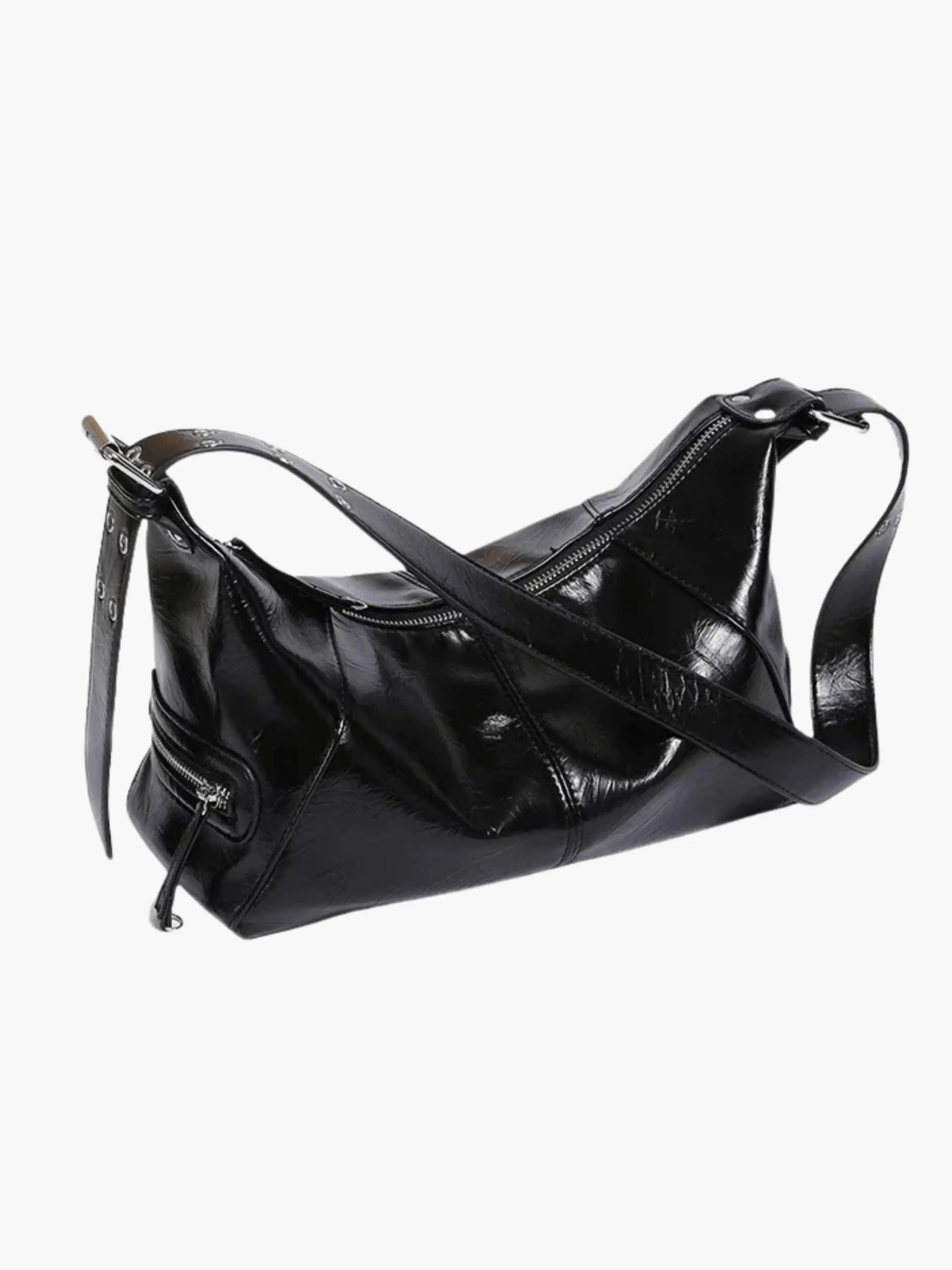 Noir Crescent Shoulder Bag