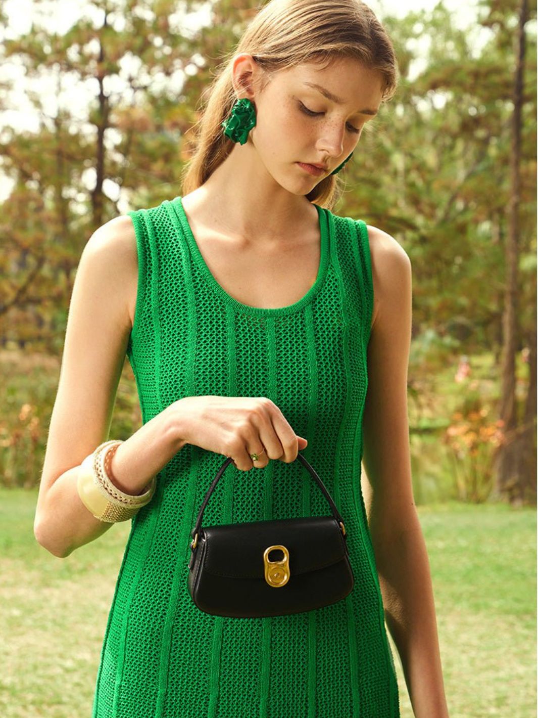 Ava – Bold Mini Shoulder Bag in Lime Green