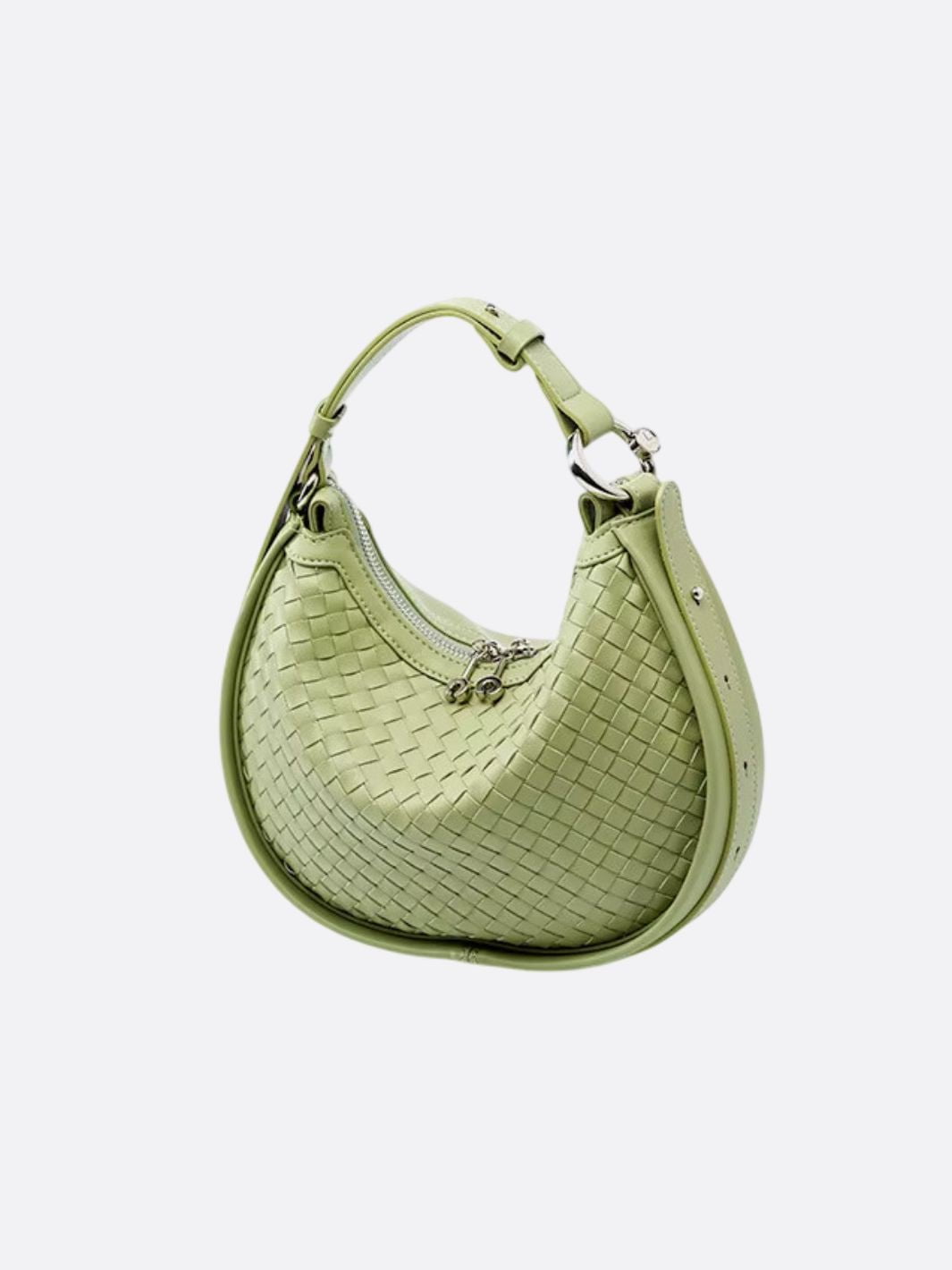 Sage Woven Crescent Bag