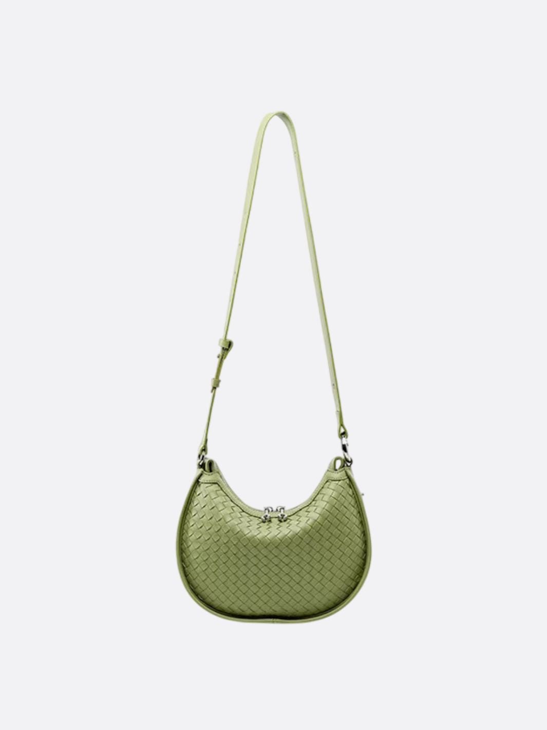 Sage Woven Crescent Bag