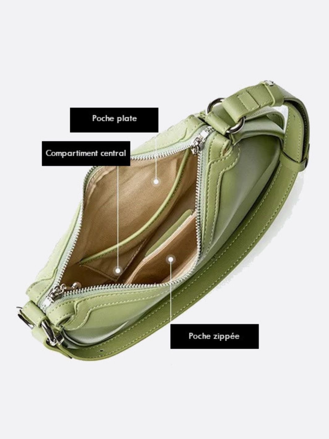 Sage Woven Crescent Bag