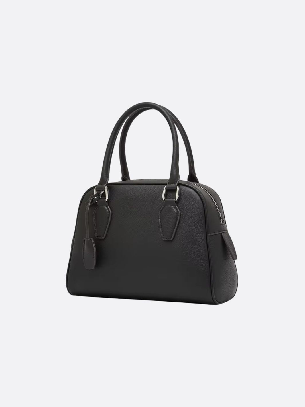 Elena – Classic Taupe Leather Bowling Bag