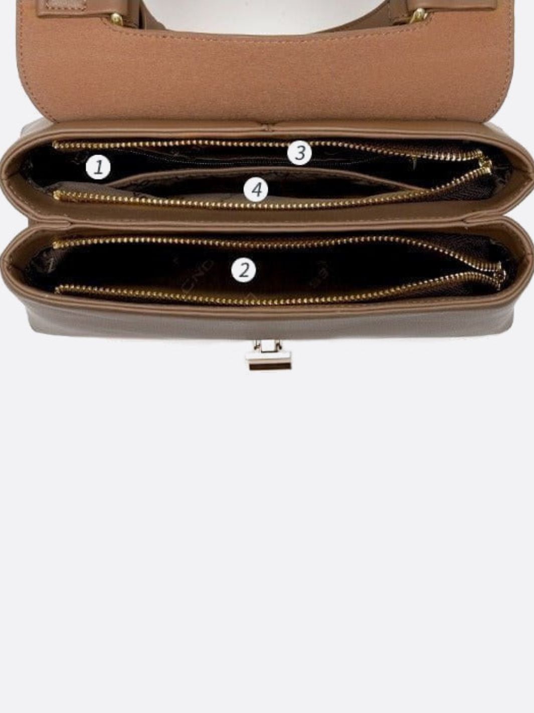 Elena Beige Trapeze Leather Handbag