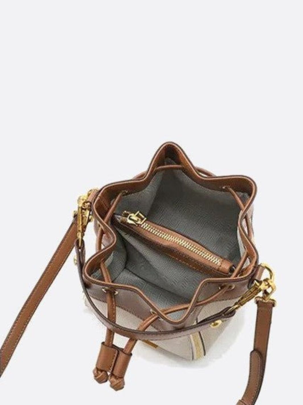 Elena Two-Tone Bucket Bag