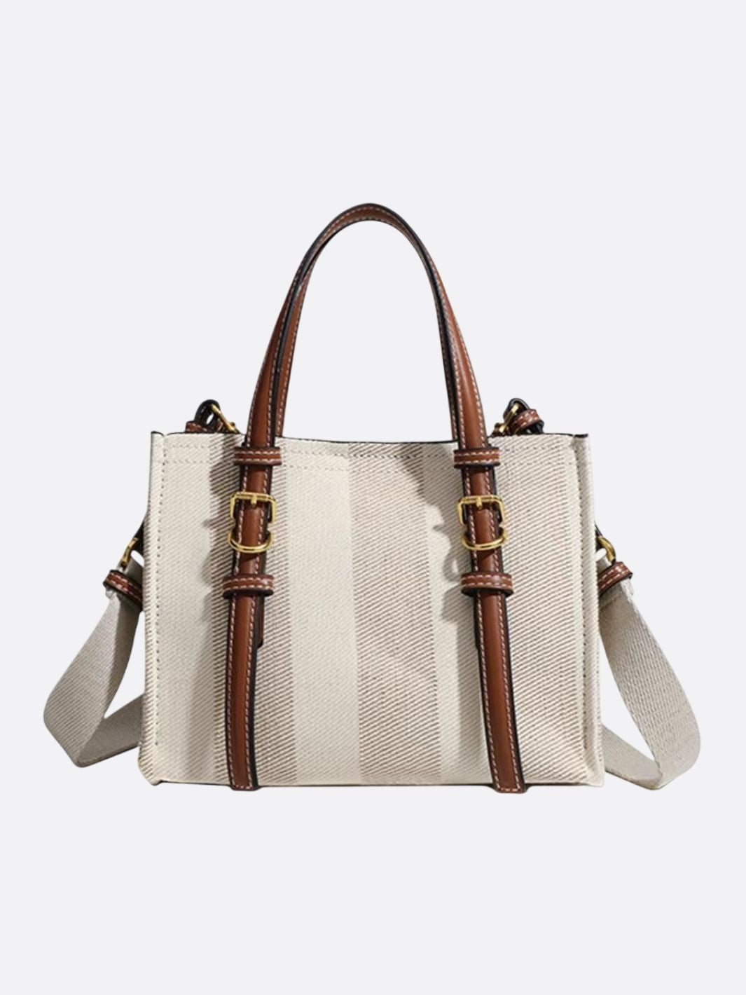 Clara | Canvas & Leather Tote Bag – Chic Everyday Essential