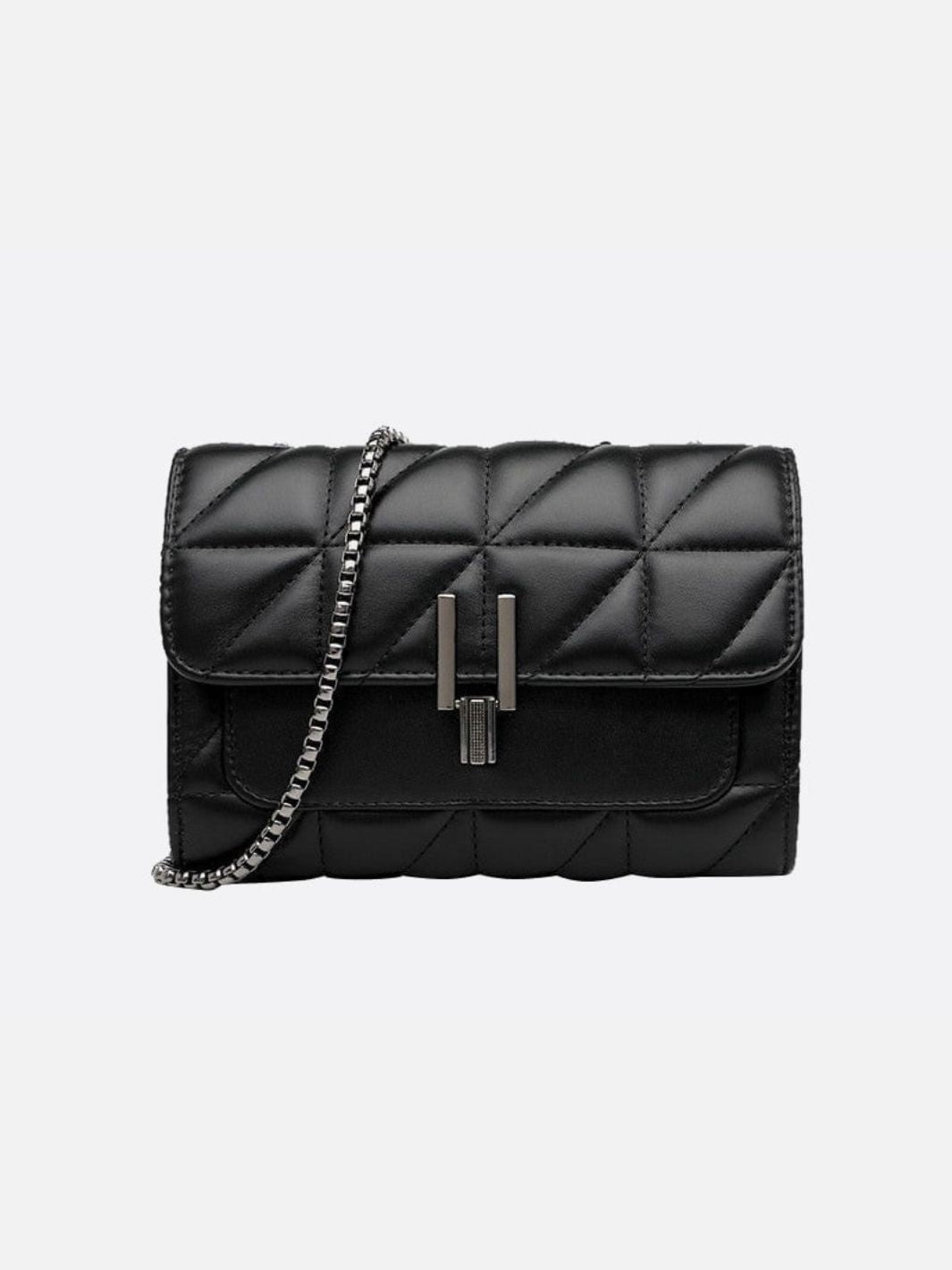 Vivienne | Quilted Black Leather Crossbody – Classic Elegance