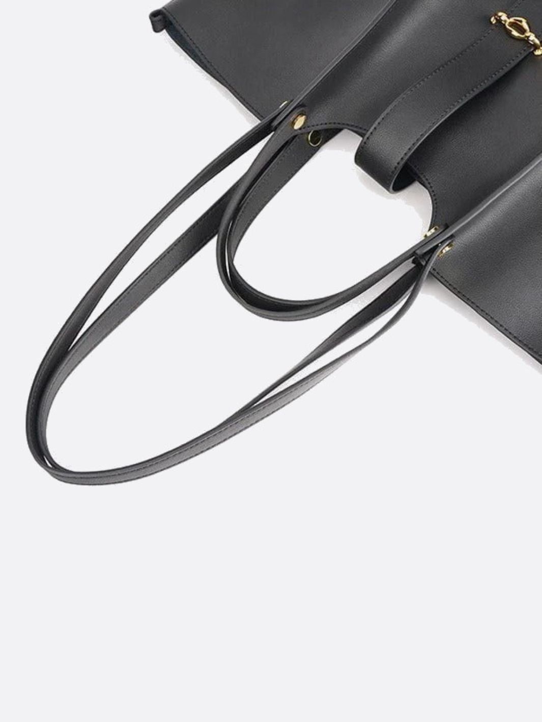 Lyora Solé Black Leather Tote with Pouch