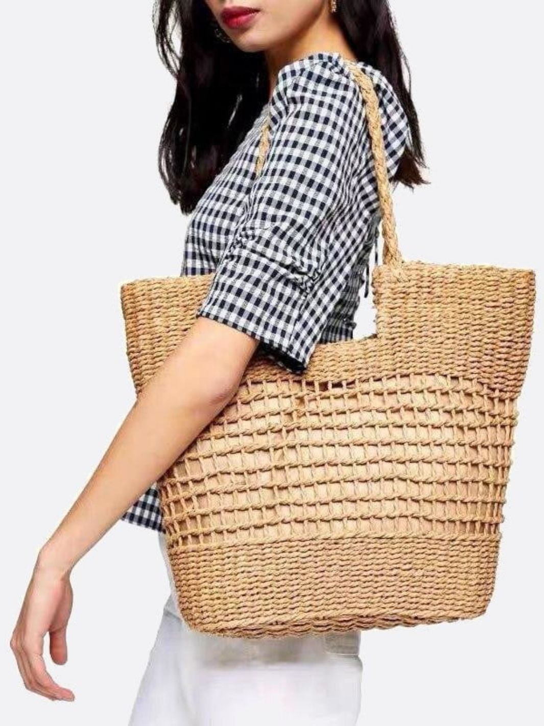 Natural Woven Rope Tote Bag