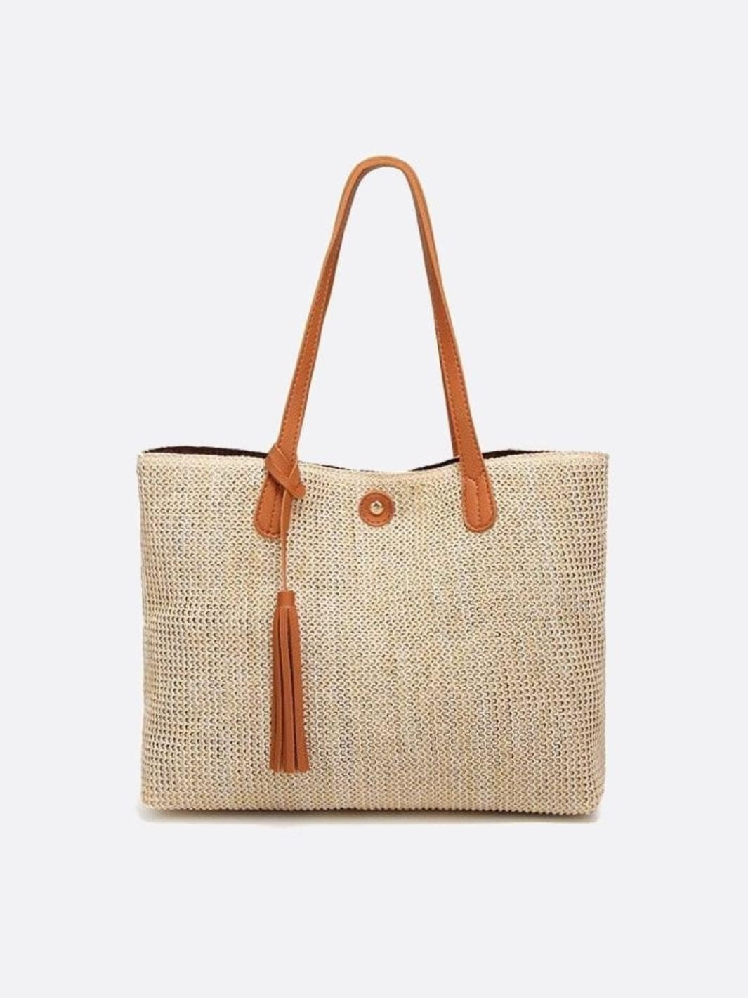 Isla Straw Tote Bag with Tassel Detail