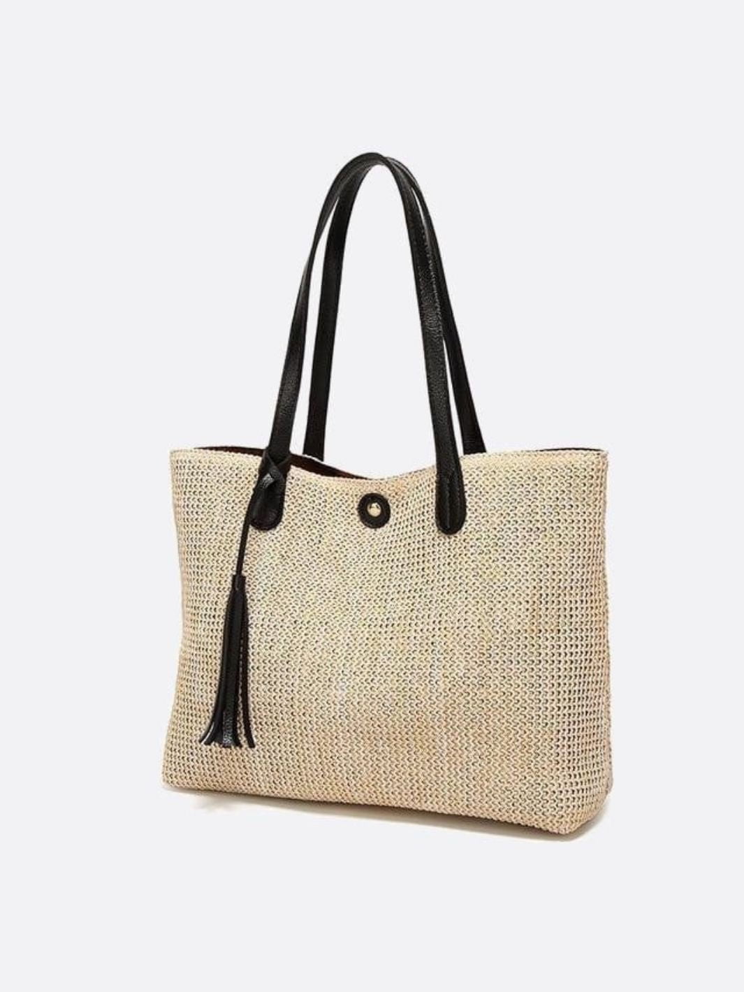 Isla Straw Tote Bag with Tassel Detail