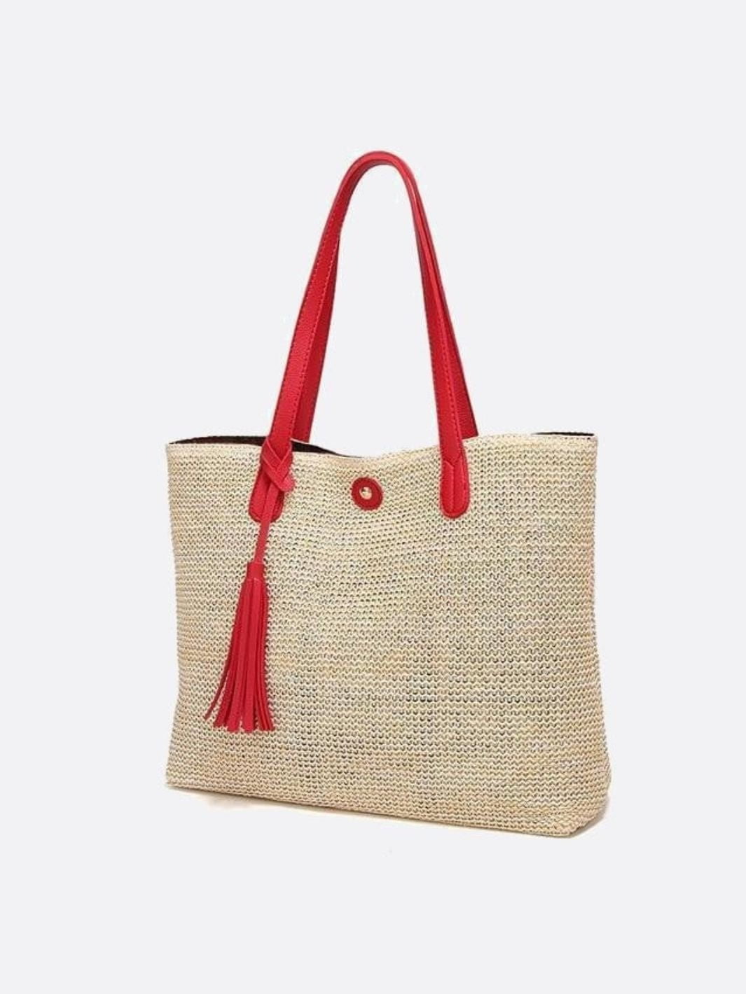 Isla Straw Tote Bag with Tassel Detail