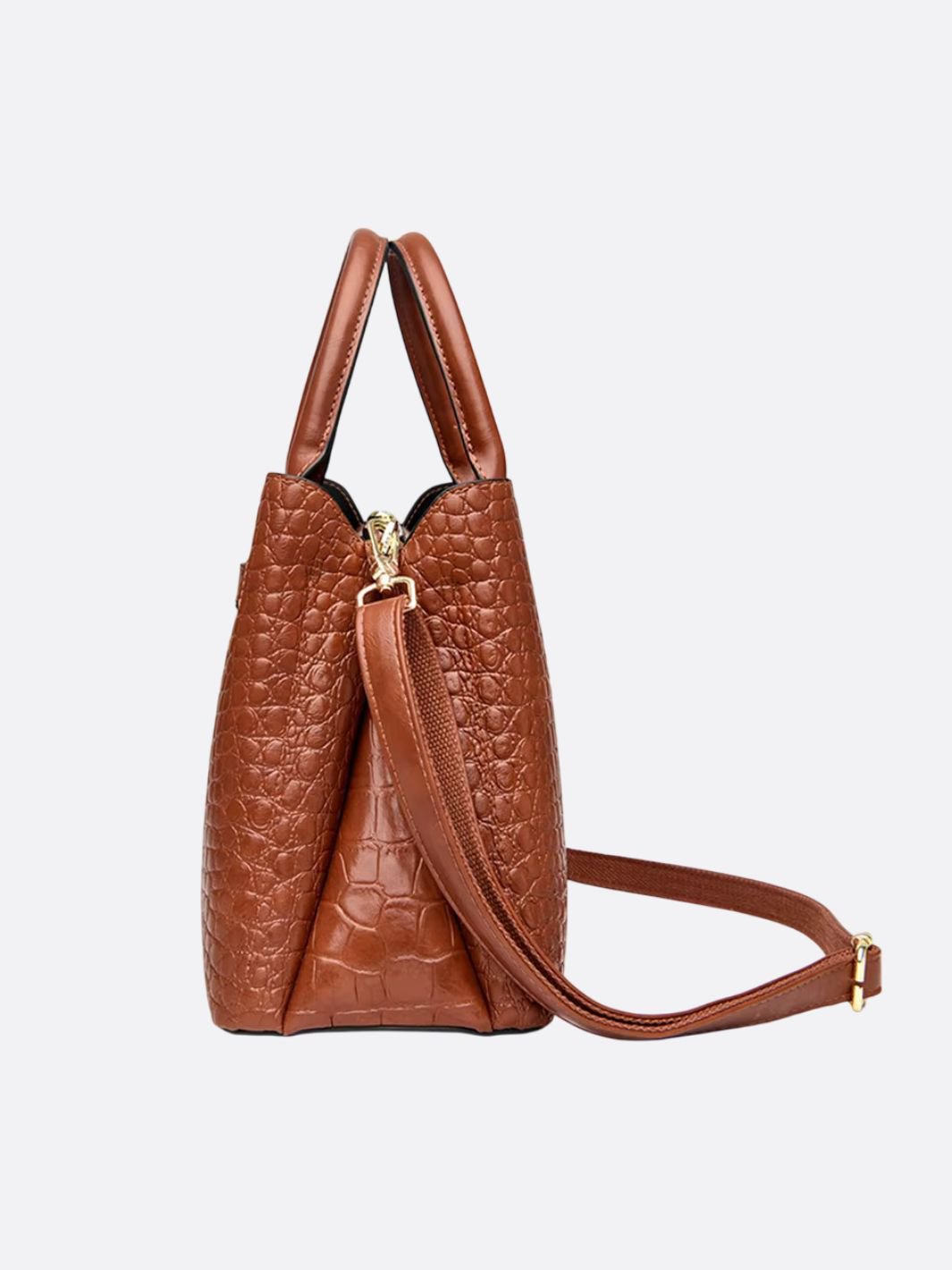 Valentina Croc-Embossed Tote – Red Luxe