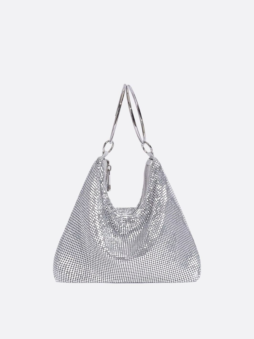 Aurora Silver Mesh Evening Bag