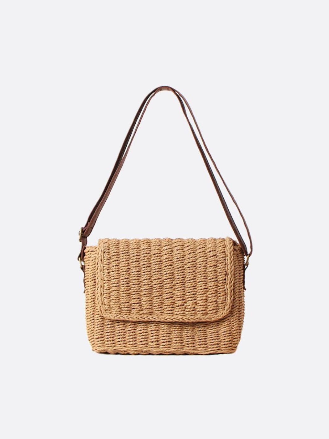 Natural Woven Shoulder Bag