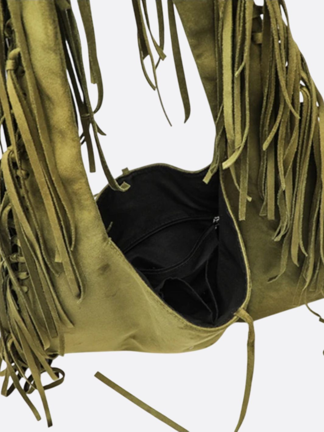 Sierra – Camel Suede Fringe Tote Bag