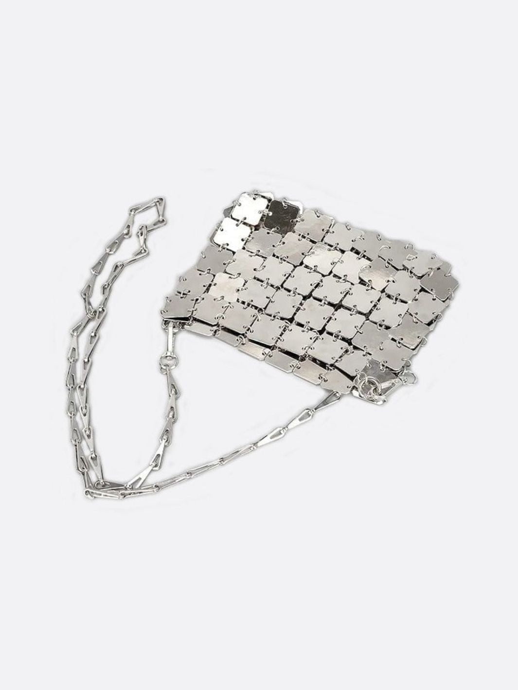 Sylvette | Silver Metallic Shoulder Bag – Bold & Shimmering