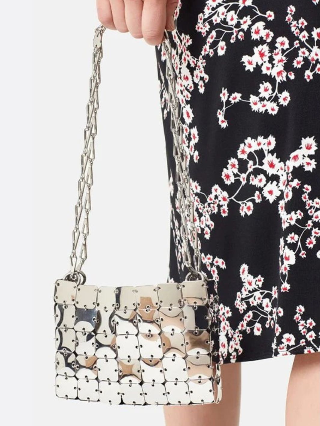 Sylvette | Silver Metallic Shoulder Bag – Bold & Shimmering