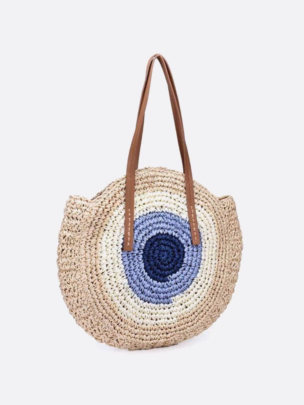 Round Coastal Straw Tote