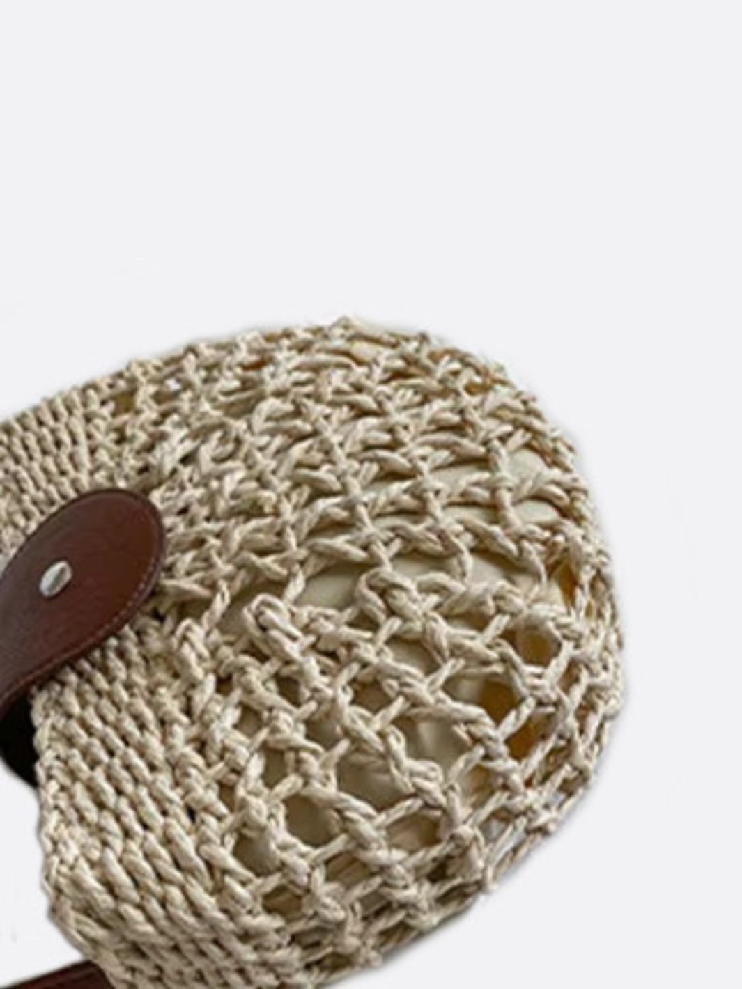 Half-Moon Woven Straw Crossbody Bag