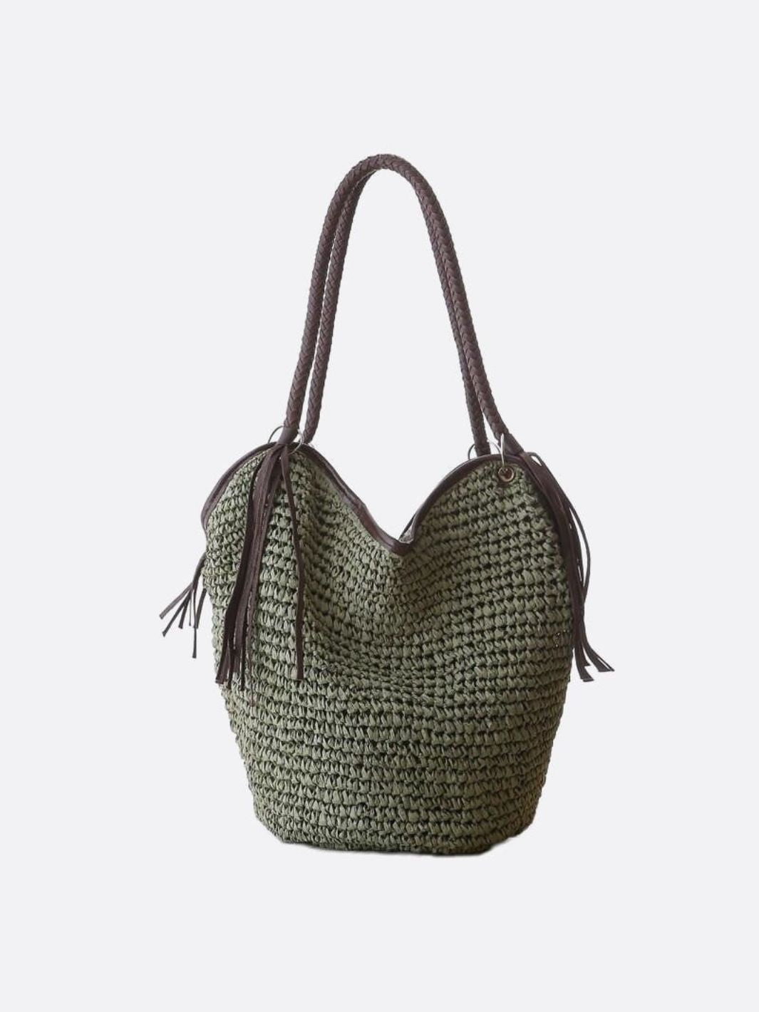 Savanna Braided Straw Shoulder Bag