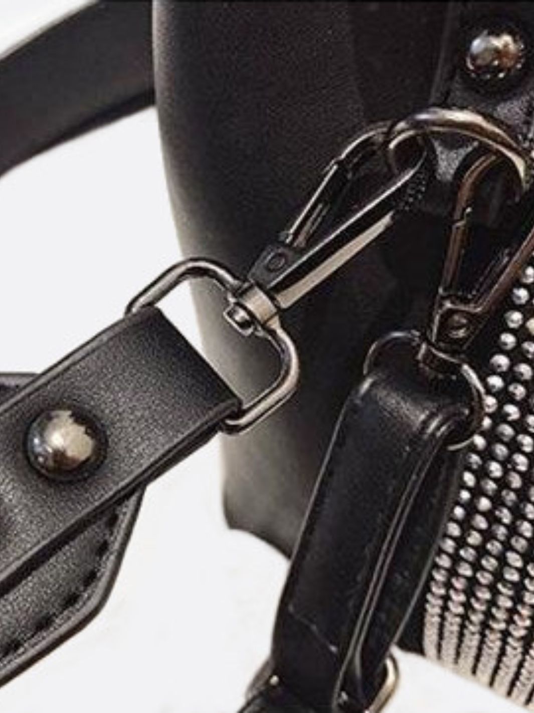 Solenne | Black Rhinestone Bucket Bag – Glamorous & Bold