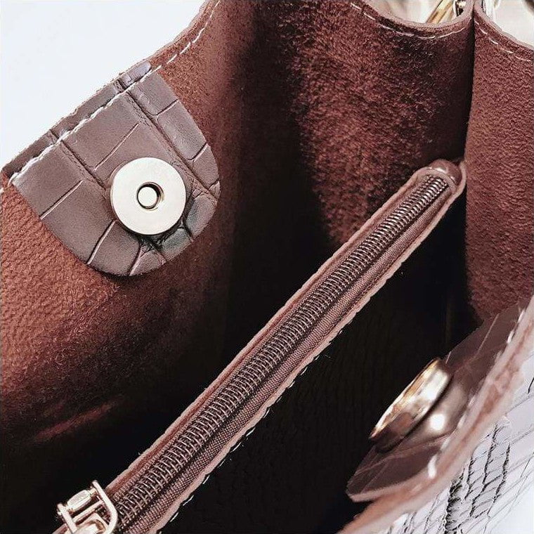 Raven Croc-Effect Bucket Bag