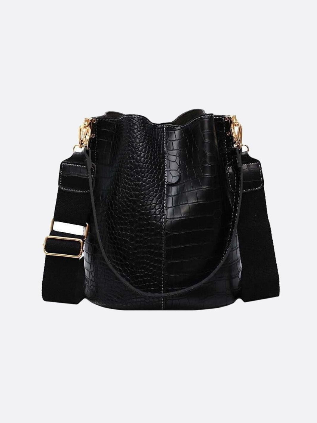 Raven Croc-Effect Bucket Bag