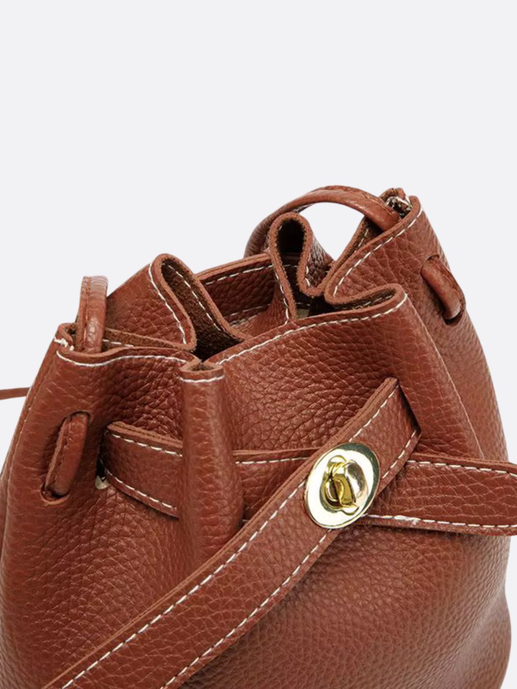 Elegant Leather Bucket Bag