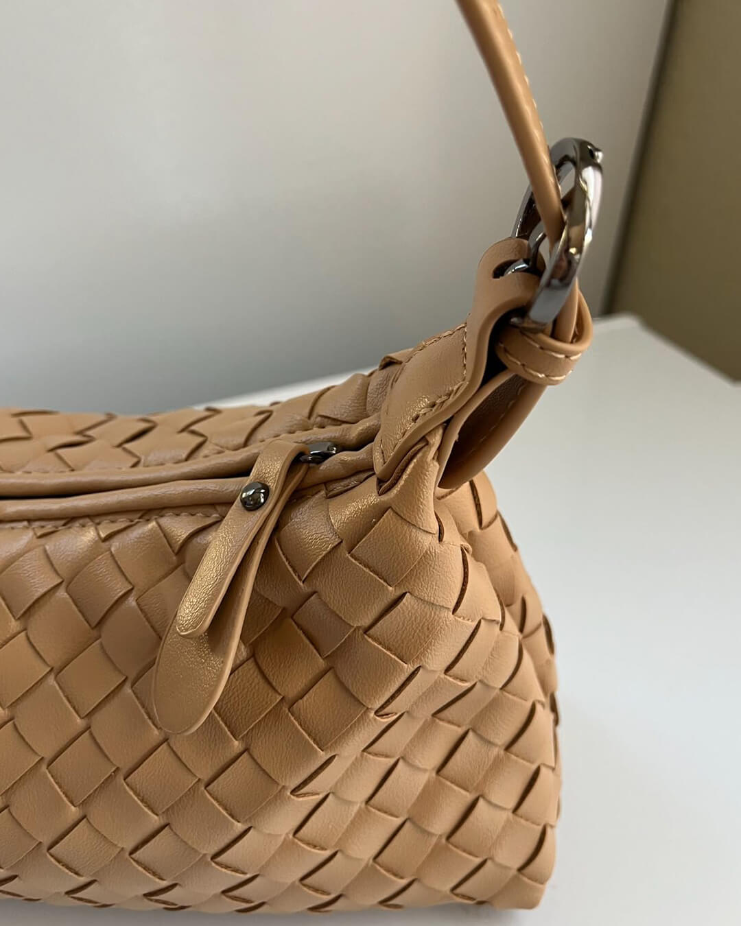 Johanna – Vegan Leather Woven Shoulder Bag