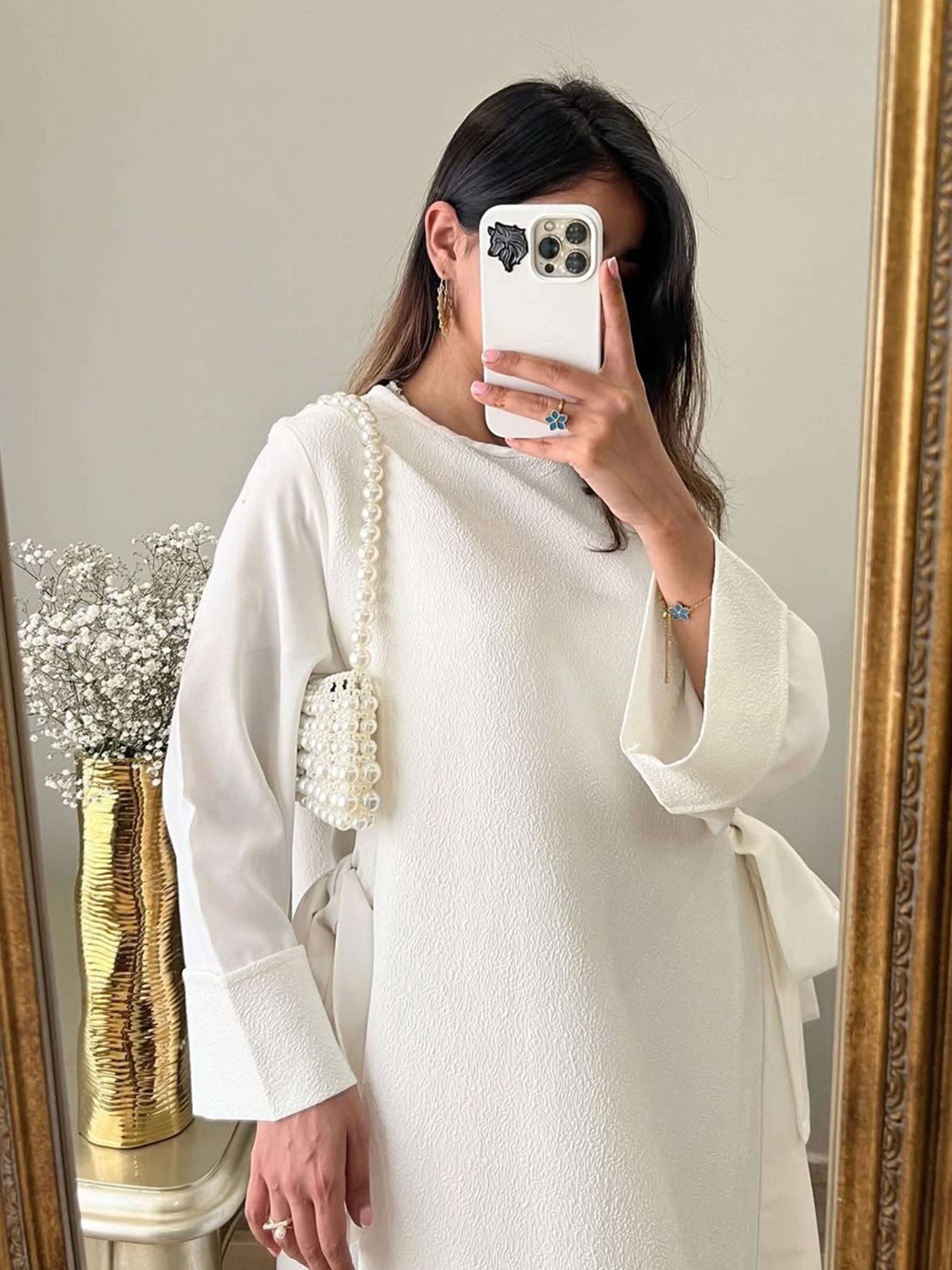 Roxanne – White Pearl Shoulder Bag