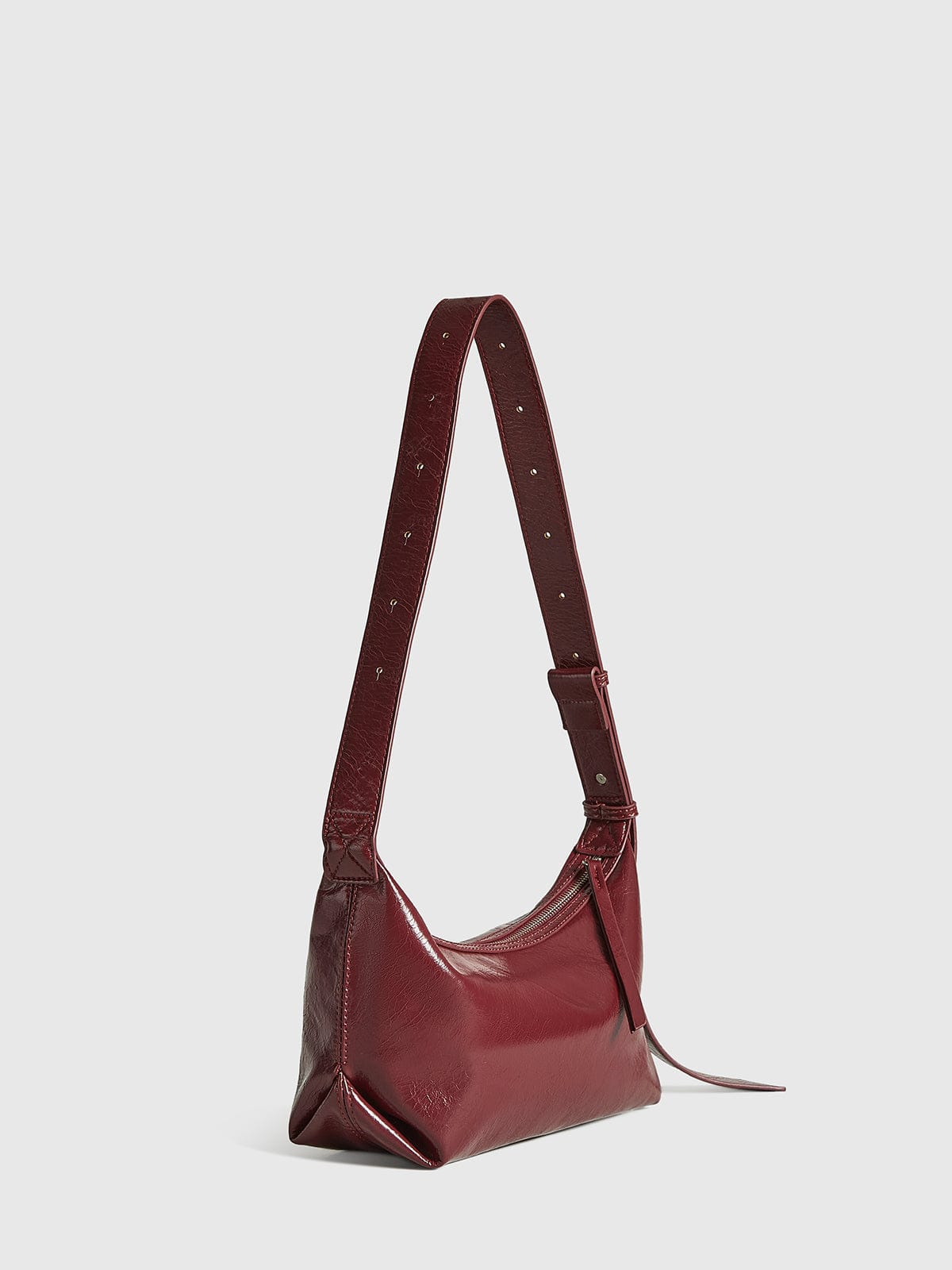 Sophia Minimalist Shoulder Bag – Wine Red