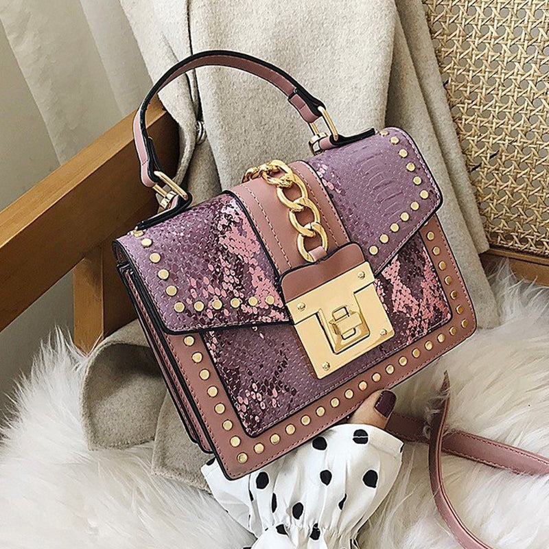 Serpentine | Luxe Studded Messenger Bag