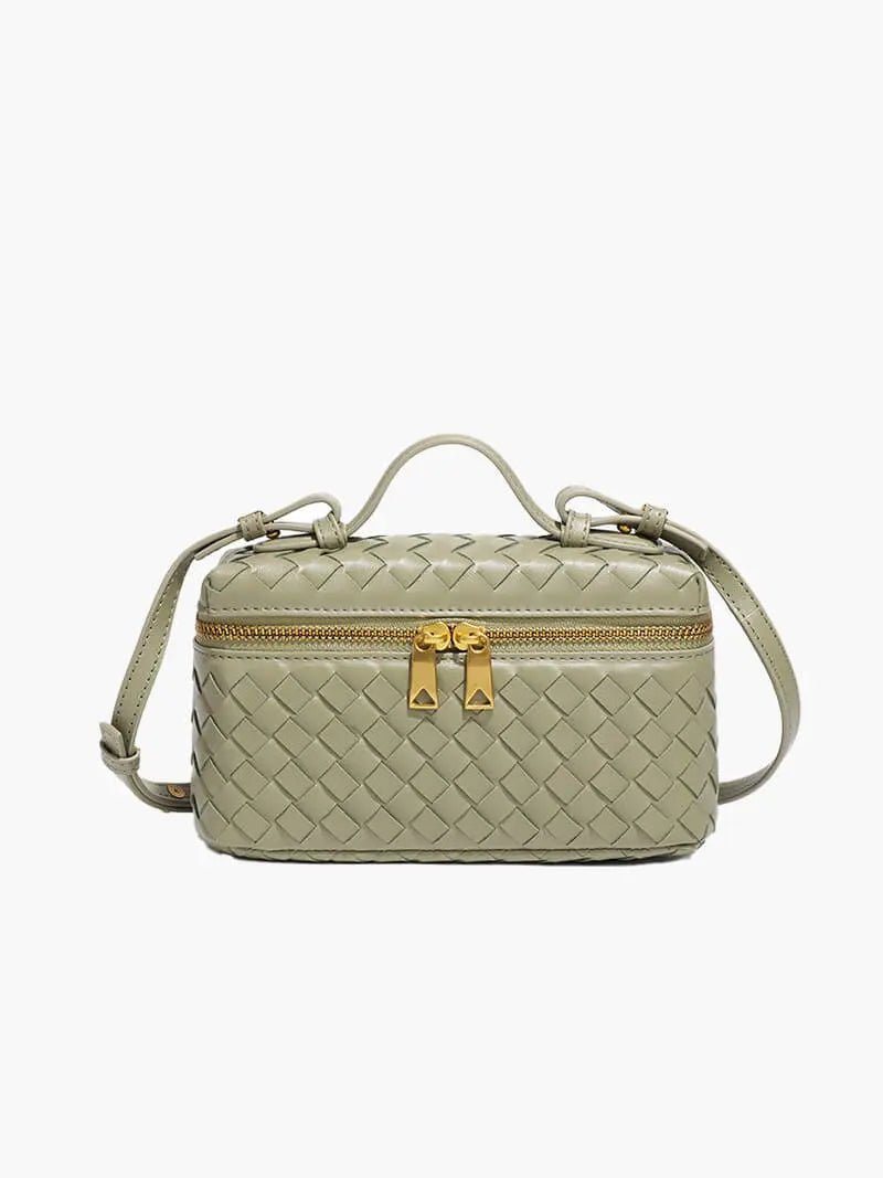 Tara – Compact Woven Leather Crossbody Bag