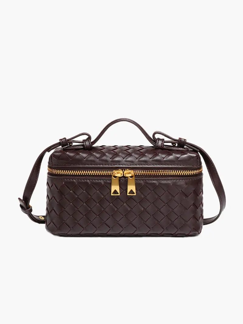 Tara – Compact Woven Leather Crossbody Bag
