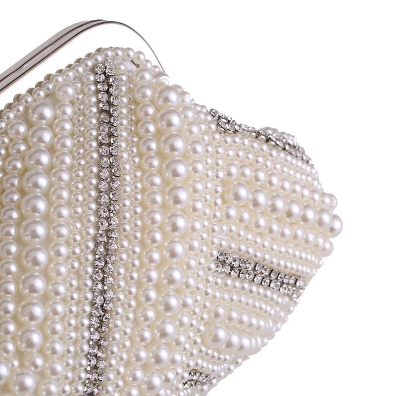Celestina Radiant Pearl Chevron Clutch