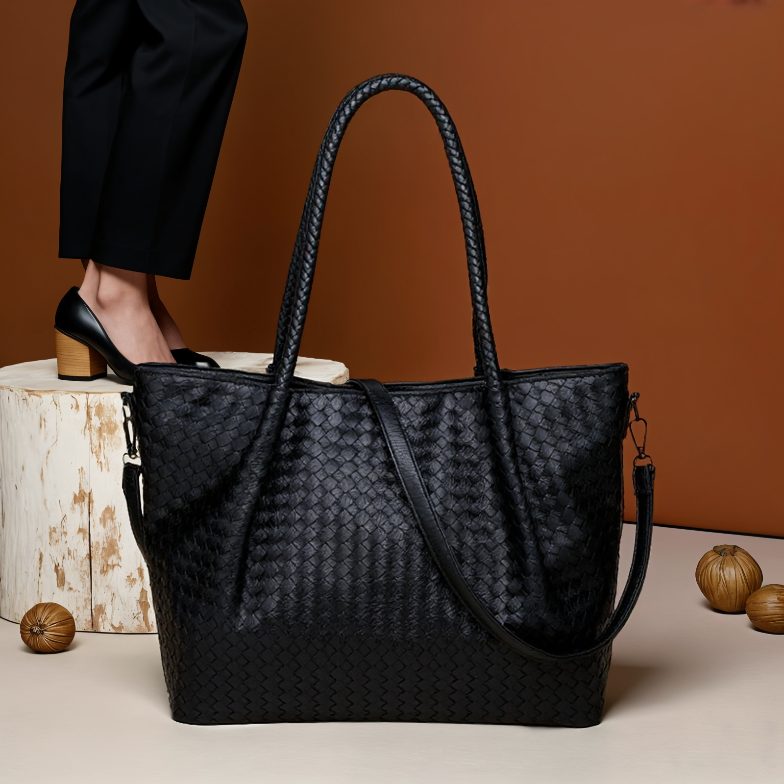 Isla Woven Leather Tote