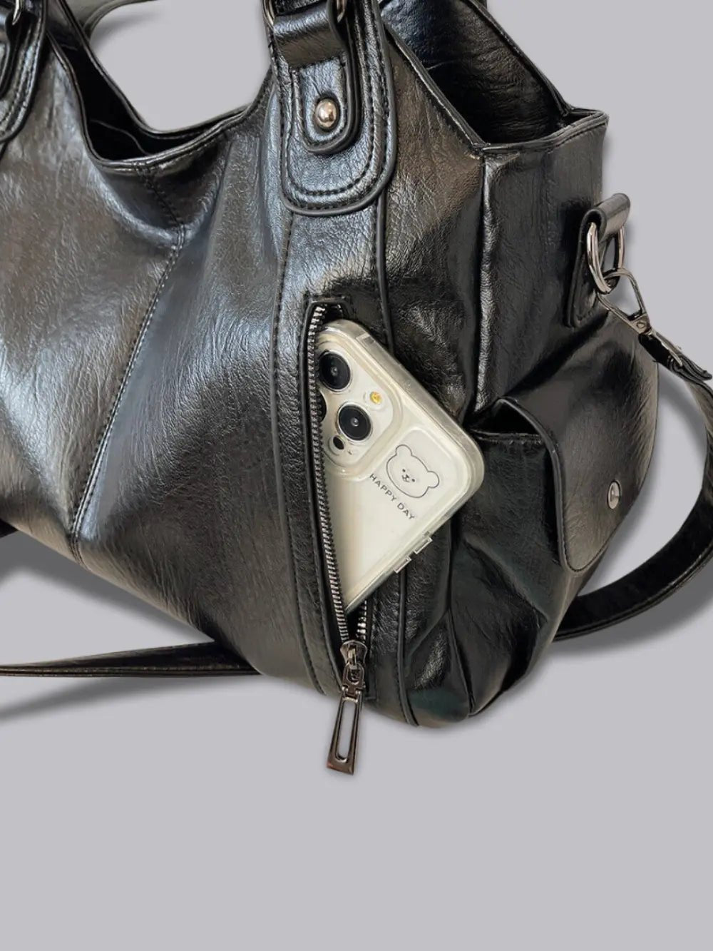 Black Shoulder Bag – Edgy Style with Everyday Functionality
