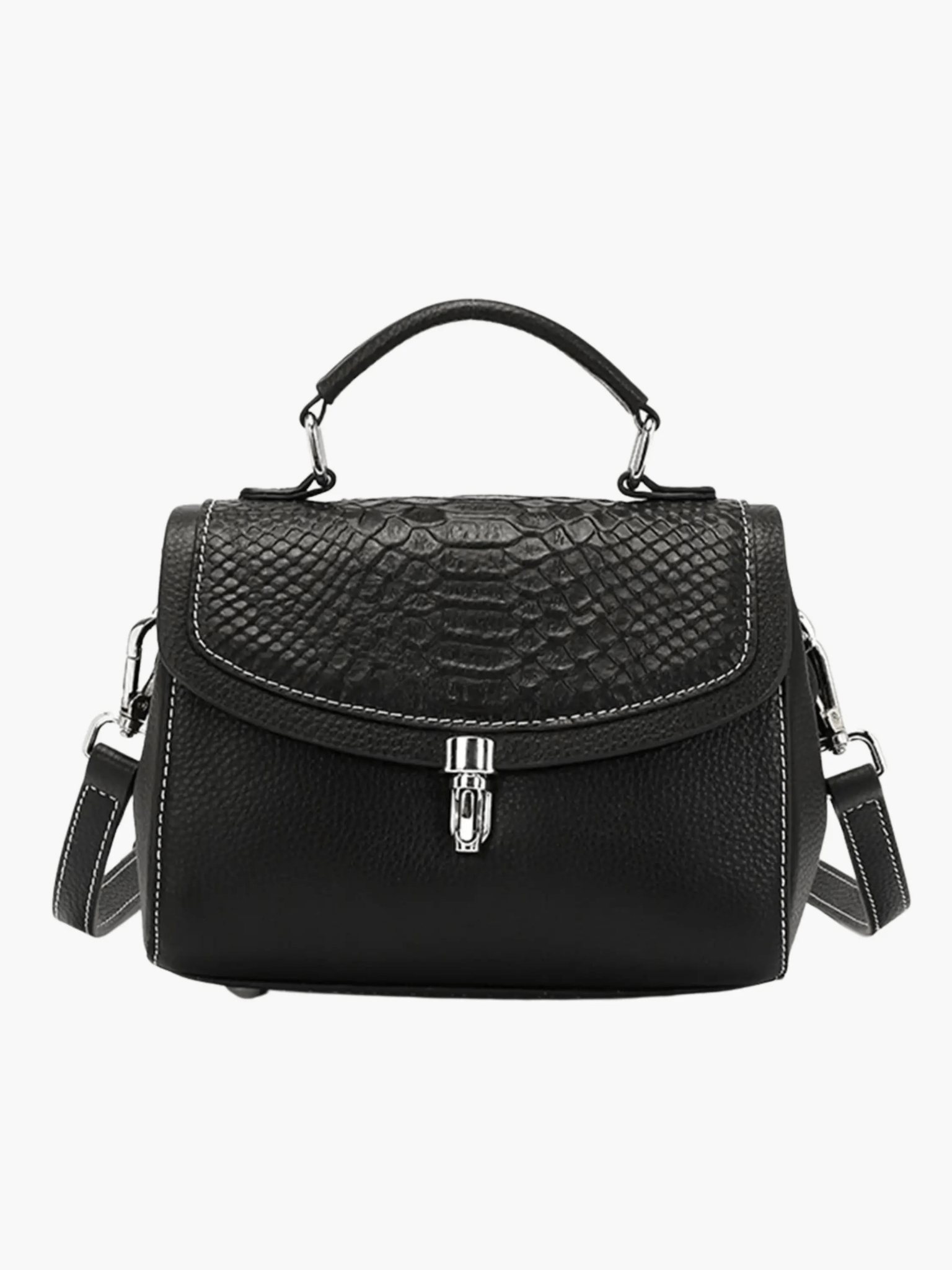 Victoria Croc-Embossed Leather Bag
