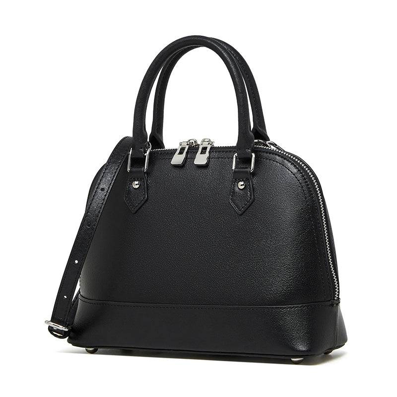 Sofia Black Leather Satchel